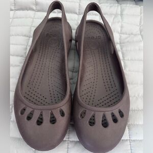 CROCS Kadee Ballet Flats Chocolate Brown Slingback Slip-On Shoes